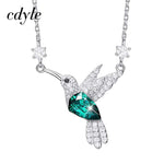 Load image into Gallery viewer, Cdyle Hummingbird Jewellery 925 Sterling Silver Link Chain Necklace Embellished with crystal Women Pendant
