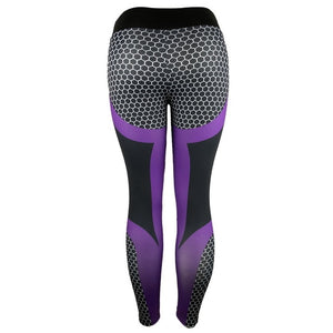 Vertvie Honeycomb Printed Yoga Pants Women Push Up Professional Running Fitness Gym Sport Leggings Tight Trouser Pencil Leggins