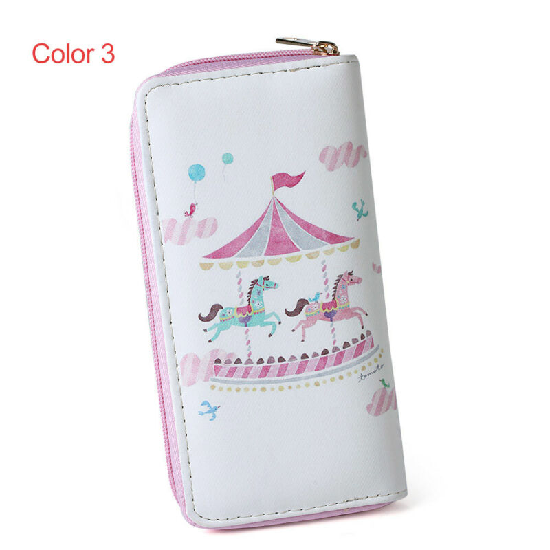 Women Unicorn Wallet Clutch Long Leather Purse Card Holder Phone Zipper Handbags