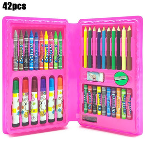 208 PCS Kid Draw Set Colored Pencil Crayon Watercolors Pens With Drawing Board Drawing Set Toy School Supplies Kid Gifts|Drawing Toys|