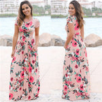 Load image into Gallery viewer, 2018 Summer Long Dress Floral Print Boho Beach Dress Tunic Maxi Dress Women Evening Party Dress Sundress Vestidos de festa XXXL
