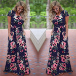 Load image into Gallery viewer, 2018 Summer Long Dress Floral Print Boho Beach Dress Tunic Maxi Dress Women Evening Party Dress Sundress Vestidos de festa XXXL
