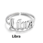 Load image into Gallery viewer, Minimalist thin Open Gold 12 Star Signs Finger Rings Birthday Friendship Jewelry Gift Personality Zodiac Rings For Women|Rings|
