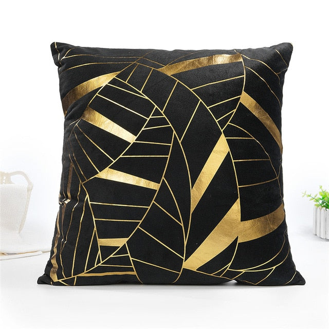 Decorative Black Gold Pillowcase