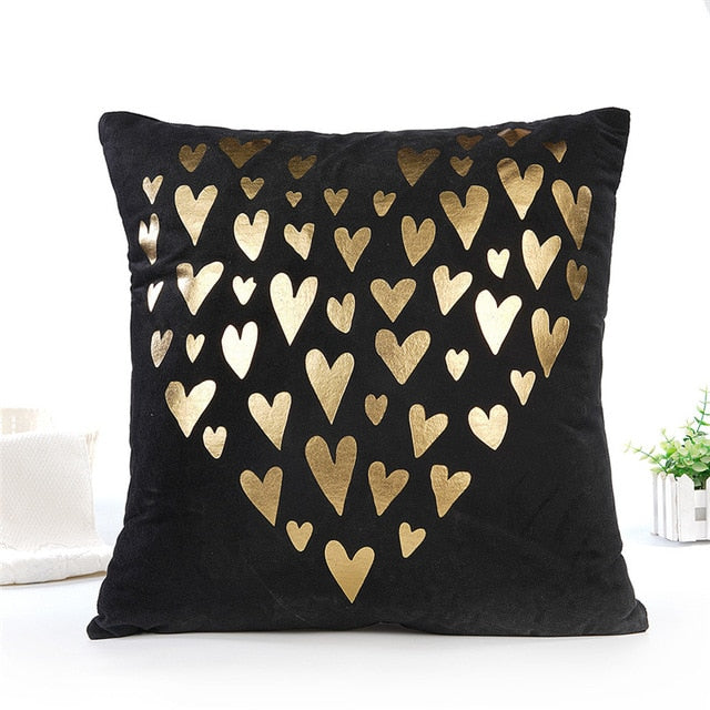 Decorative Black Gold Pillowcase