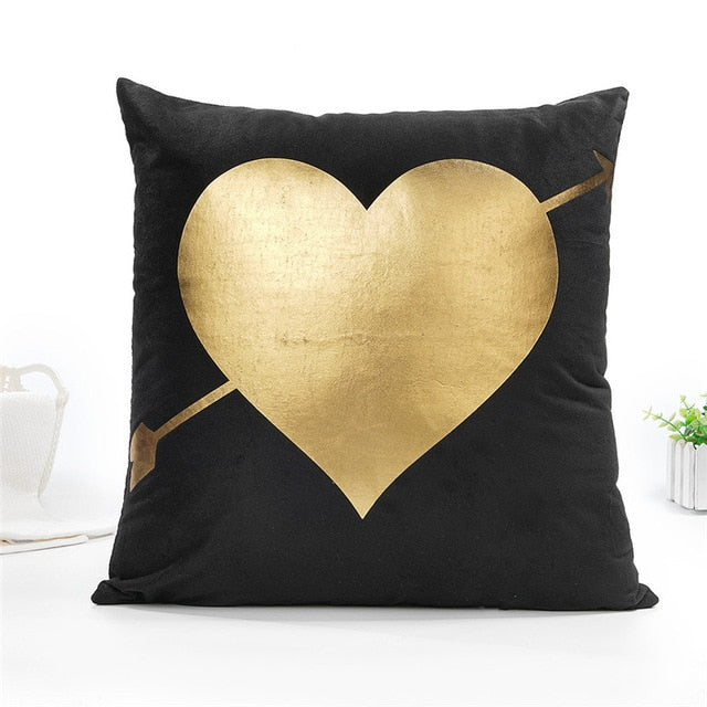 Decorative Black Gold Pillowcase