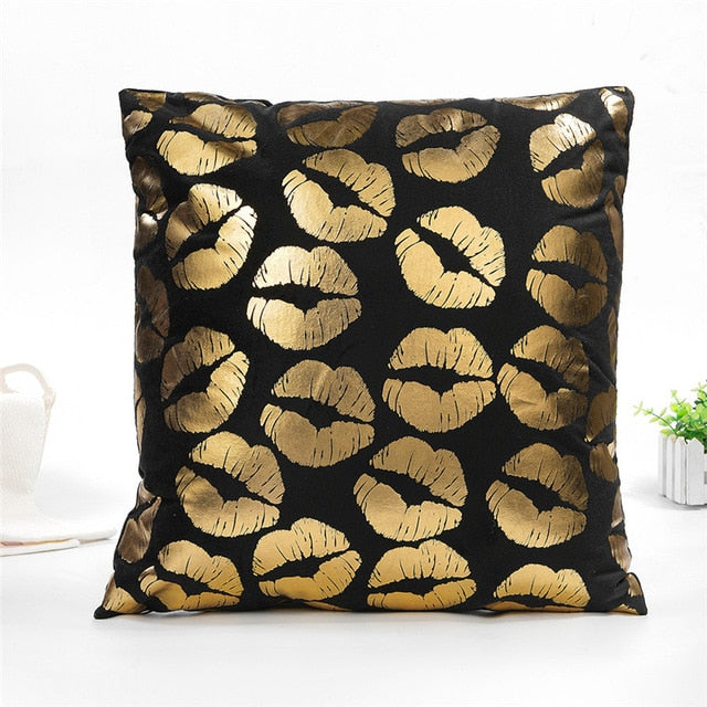 Decorative Black Gold Pillowcase