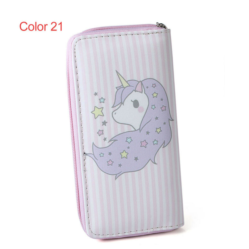 Women Unicorn Wallet Clutch Long Leather Purse Card Holder Phone Zipper Handbags