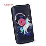 Load image into Gallery viewer, Women Unicorn Wallet Clutch Long Leather Purse Card Holder Phone Zipper Handbags
