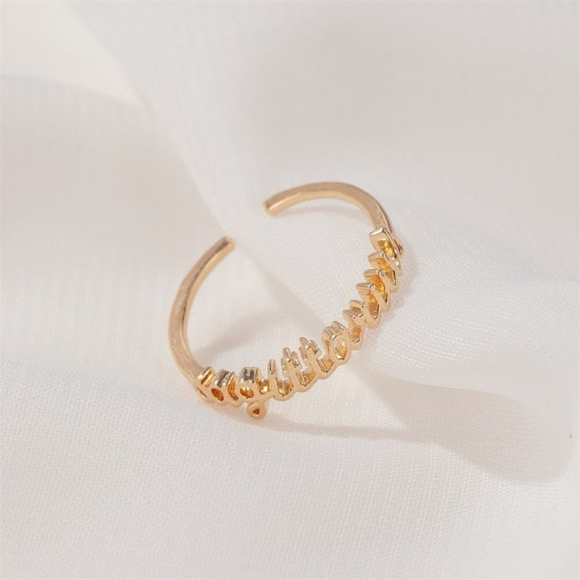 Minimalist thin Open Gold 12 Star Signs Finger Rings Birthday Friendship Jewelry Gift Personality Zodiac Rings For Women|Rings|