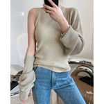 Load image into Gallery viewer, Autumn new European and American ins fashion design sense vest two-piece set was thin shawl-style sleeves knitted sweater suit female
