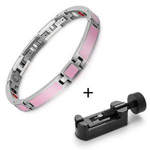 RainSo 2018 New Fashion Epoxy Jewelry Female Magnetic Therapy Bracelet & Bangle Germanium Bio Energy Wristband for Arthritis