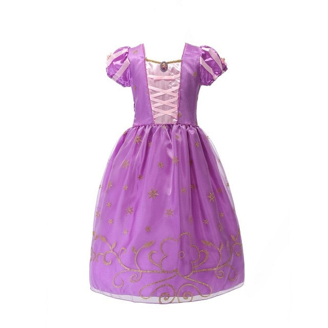 Fancy Baby Girl Princess Clothes Kid Jasmine Rapunzel Aurora Belle Ariel Cosplay Costume Child Elsa Anna Elena Sofia Party Dress