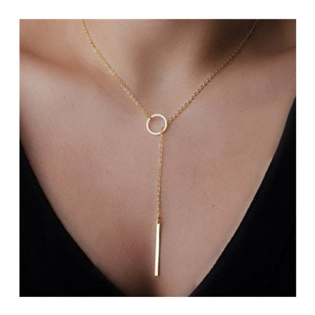 X349 Fashion Simple Bohemain Heart Moon Pendant Chain Necklace For Women Gold Color Multi Layer Choker Statement Necklace Charm