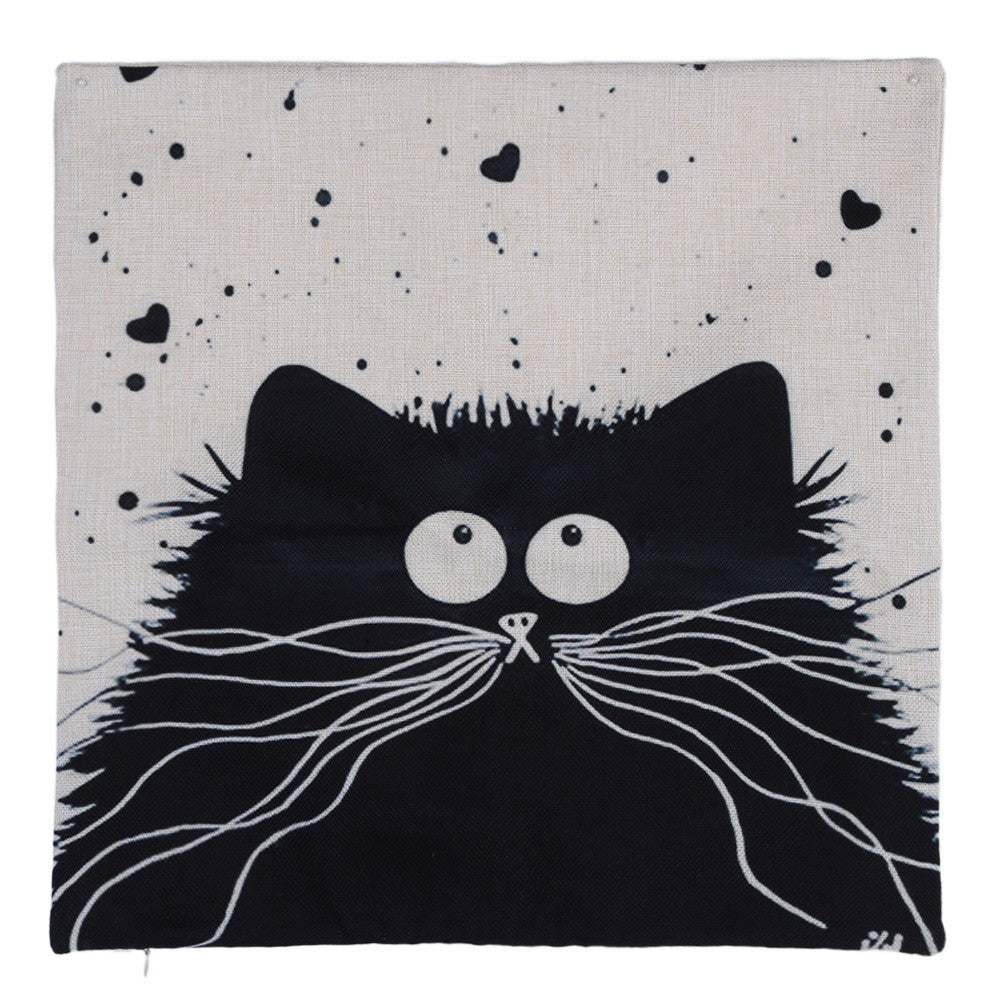 Cartoon Cat Pillow Cover