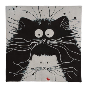 Cartoon Cat Pillow Cover