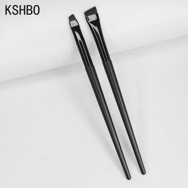 KSHBO Thin Eyebrow Eyeliner Brush Super Fine Angled Brow Contour Brush Portable Women Eyebrow Liner Cream Cosmetic Makeup Tools| |