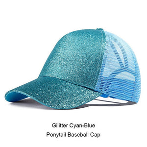 URDIAMOND 2019 Ponytail Baseball Cap Women Messy Bun Snapback Summer Mesh Hats Casual Sport Sequin Caps Drop Shipping Hat Cap