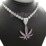 Load image into Gallery viewer, Marihuana Weed Leaf Choker Chain Necklace
