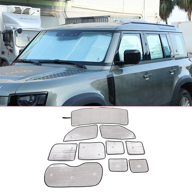 New Defender 110 Full Windscreen And Glass Sunshade Protection Kit With Suction Cups