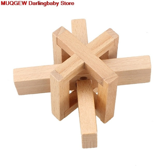 Hot Sale Wooden Intelligence Toy Chinese Brain Teaser Game 3D IQ Puzzle For Kids Adults Understanding Thinking Practical Ability