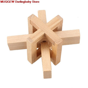 Hot Sale Wooden Intelligence Toy Chinese Brain Teaser Game 3D IQ Puzzle For Kids Adults Understanding Thinking Practical Ability