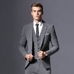 Load image into Gallery viewer, Sale Brand Mens Suit Jacket Formal Business Blazer Men Groom Three Pieces Slim Fit Party Clothing Single Button Wedding Dress
