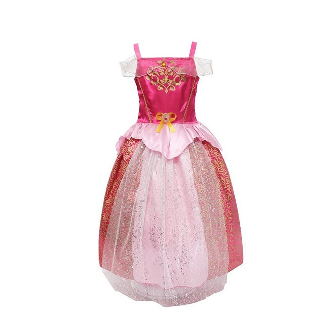 Fancy Baby Girl Princess Clothes Kid Jasmine Rapunzel Aurora Belle Ariel Cosplay Costume Child Elsa Anna Elena Sofia Party Dress