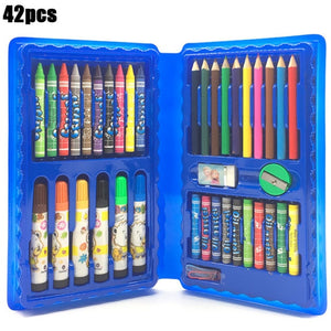 208 PCS Kid Draw Set Colored Pencil Crayon Watercolors Pens With Drawing Board Drawing Set Toy School Supplies Kid Gifts|Drawing Toys|