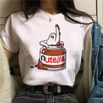 Load image into Gallery viewer, 2020 Nutella Print T Shirt Women 90s Harajuku Kawaii Fashion T shirt Graphic Cute Cartoon Tshirt Korean Style Top Tees Female|T-Shirts
