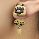 Load image into Gallery viewer, Cute Animal Earrings For Women Girls Hanging 3D Cartoon Lovely Cat Dog Stud Earrings Polymer Clay Ear Stud 2020 Trend Jewelry|Stud Earrings|
