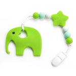 Load image into Gallery viewer, Silicone Elephant Pacifier BPA Free Baby Teether Hand made Funny Colorful Bead Clip Holder Pacifier Clips Soother Chain For Baby
