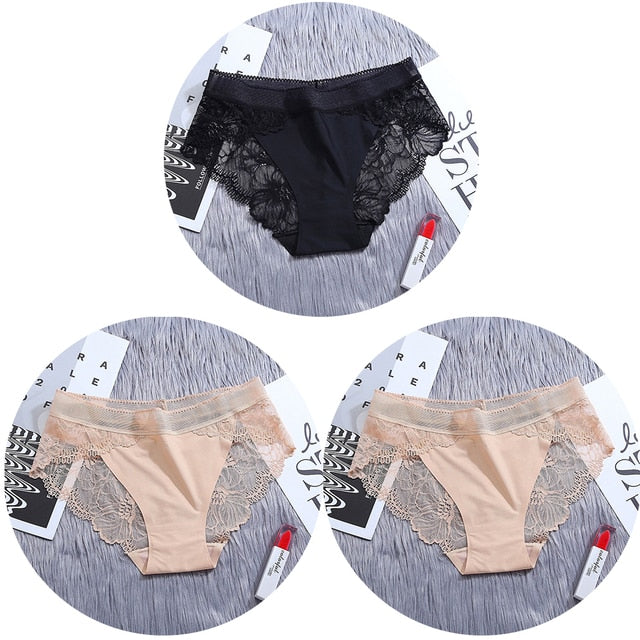 3Pcs/Lot Lace Women's Panties Sets