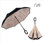 Load image into Gallery viewer, Windproof Reverse Folding Double Layer inverted car Umbrella Self Stand upside down women&#39;s rain umbrella c handle drop shipping
