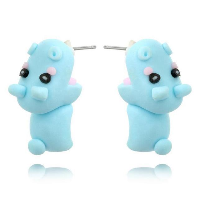 Cute Animal Earrings For Women Girls Hanging 3D Cartoon Lovely Cat Dog Stud Earrings Polymer Clay Ear Stud 2020 Trend Jewelry|Stud Earrings|