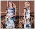 Load image into Gallery viewer, 100% Silk Straight Dress Natural Pure Silk Women Dress Summer New Desigual Charmeuse Satin Dress Flower Printed Pattern Grey|dress flower
