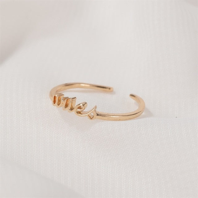 Minimalist thin Open Gold 12 Star Signs Finger Rings Birthday Friendship Jewelry Gift Personality Zodiac Rings For Women|Rings|