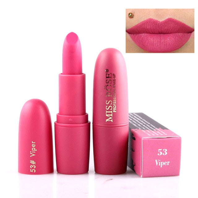 New MISS ROSE Lipstick Matte Waterproof Velvet Lip Stick 18 Colors Sexy Red Brown Pigments Makeup Matte Lipsticks Beauty Lips