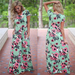 Load image into Gallery viewer, 2018 Summer Long Dress Floral Print Boho Beach Dress Tunic Maxi Dress Women Evening Party Dress Sundress Vestidos de festa XXXL
