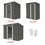 Load image into Gallery viewer, BIRCHTREE New Garden Shed Metal Pent Roof Outdoor Storage With Free Foundation
