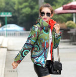 Load image into Gallery viewer, Fashion Printing Wadded jacket Female Coat Women Winter New Slim Warm Down cotton clothing Long sleeve Coat Winter Jackets F1378
