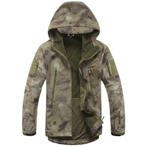 TACVASEN Army Camouflage Men Jacket Coat Military Tactical Jacket Winter Waterproof Soft Shell Jackets Windbreaker Hunt Clothes