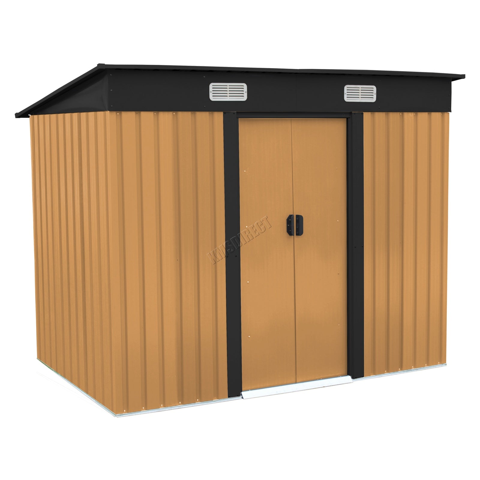 BIRCHTREE New Garden Shed Metal Pent Roof Outdoor Storage With Free Foundation