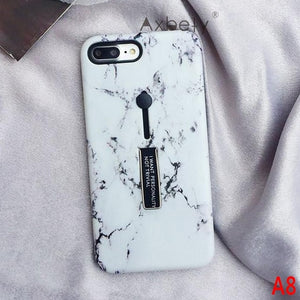 AXBETY For iPhone 7 7 Plus / 8 Plus X / XS MAX/XR Fashion Marble silicon Loop Ring Phone Cases For iPhone 7 Case Stand Cover 6S