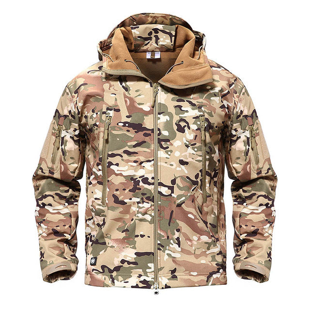 TACVASEN Army Camouflage Men Jacket Coat Military Tactical Jacket Winter Waterproof Soft Shell Jackets Windbreaker Hunt Clothes