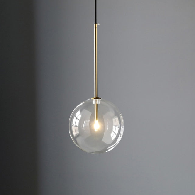 Nordic Clear Glass Pendant Lights Modern cafe bar Glass Ball Pendant Lamp Dining Room Kitchen fixtures Hanging Lamp Suspension|Pendant Lights|