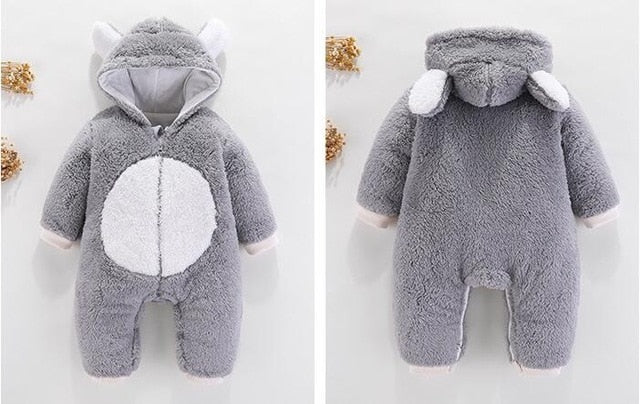 2019 Newborn Baby Winter Hoodie Clothes Polyester Infant Baby Girls Pink Climbing New Spring Outwear Rompers 3m 12m Boy Jumpsuit