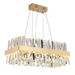 Load image into Gallery viewer, Modern Crystal Chandelier For Kitchen Island Rectangle Chrome/gold Dining Room Hanging Lamp Luxury Design Led Cristal Lustre - Chandeliers
