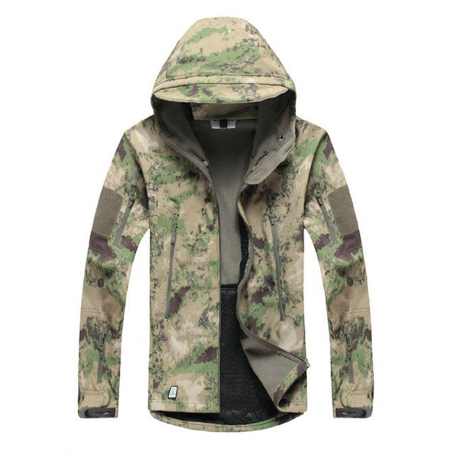 TACVASEN Army Camouflage Men Jacket Coat Military Tactical Jacket Winter Waterproof Soft Shell Jackets Windbreaker Hunt Clothes