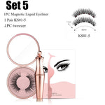 Load image into Gallery viewer, 1SET Magnetic liquid Eyeliner with Five False Eyelashes Handmade Lashes Waterproof Eye Liner Women Eye Makeup Stylish Tools
